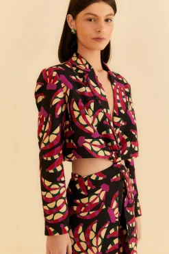  BLACK BANANA DOTS CUT OUT BLAZER