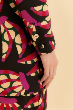  BLACK BANANA DOTS CUT OUT BLAZER