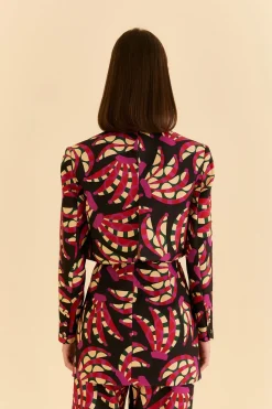  BLACK BANANA DOTS CUT OUT BLAZER