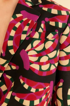  BLACK BANANA DOTS CUT OUT BLAZER