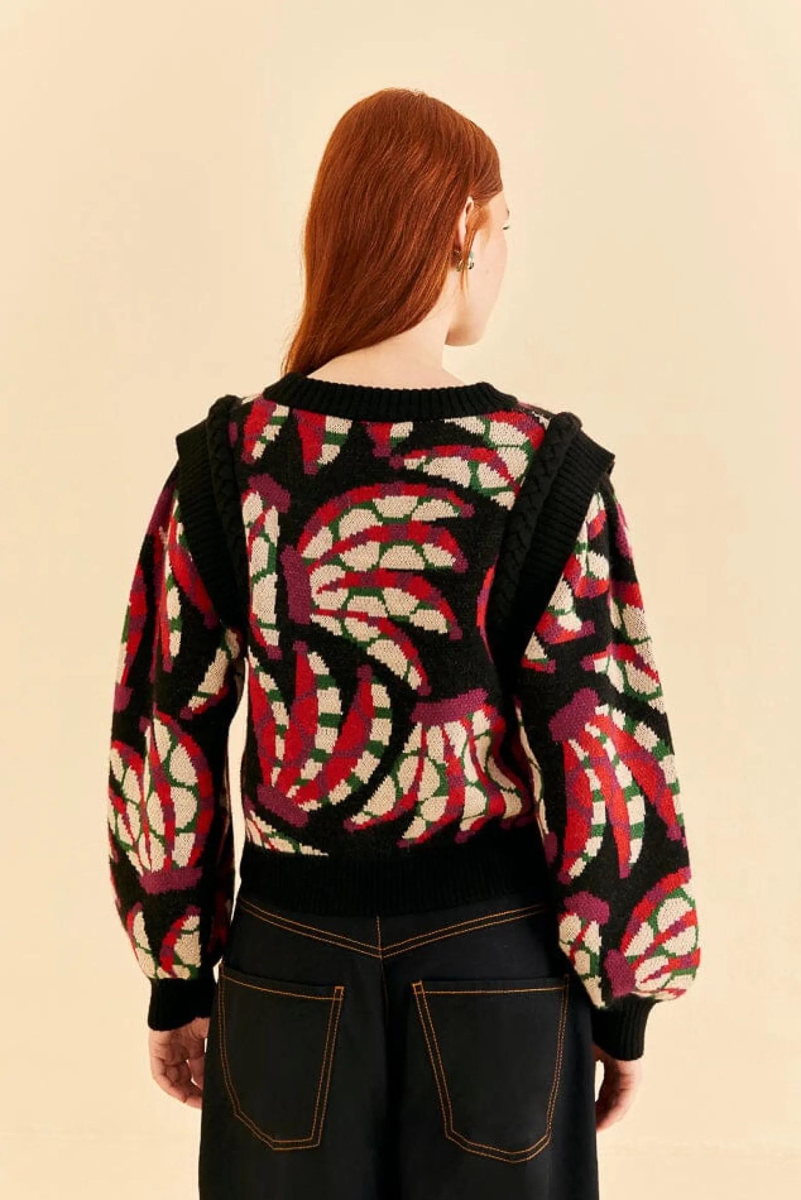 BLACK BANANA DOTS KNIT SWEATER