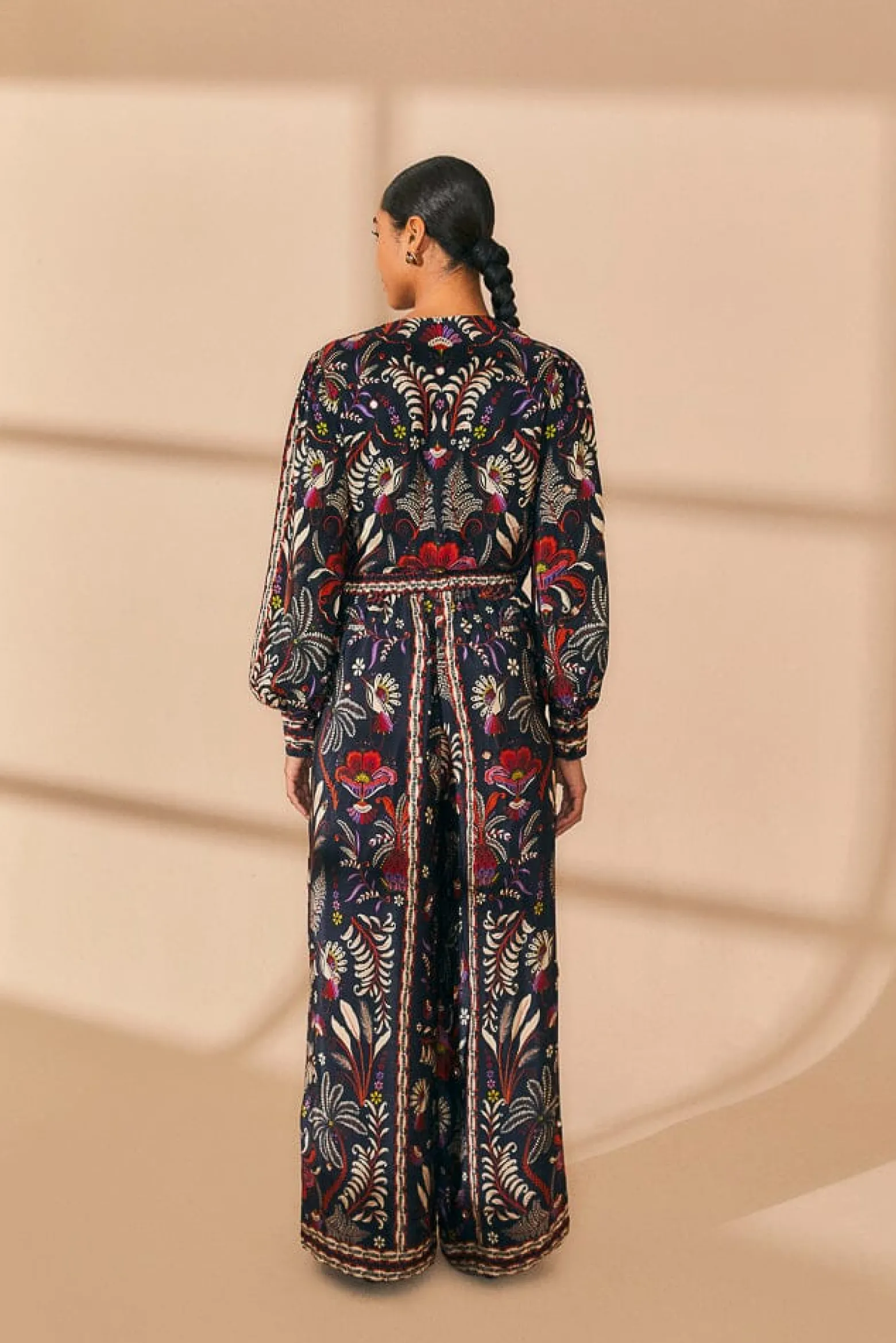 BLACK CLASSIC GARDEN MIRROR TRIM PANTS