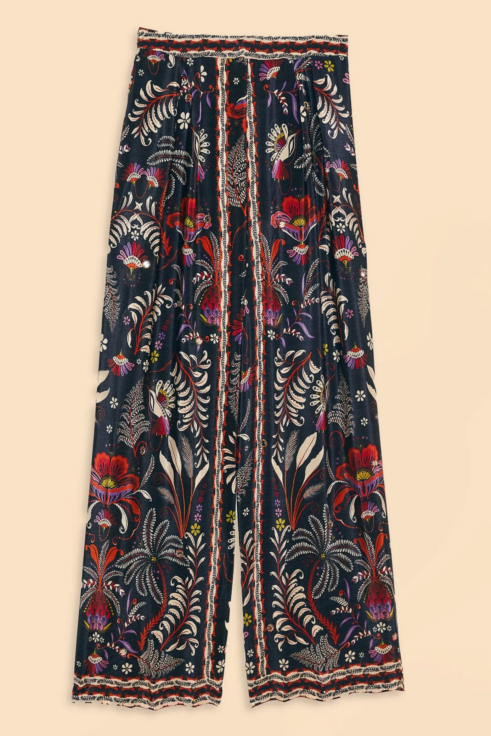 BLACK CLASSIC GARDEN MIRROR TRIM PANTS