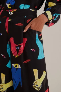 BLACK COLORFUL TOGETHER PANTS