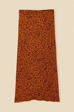 BLACK LEOPARDS TEXTURE MIDI SKIRT