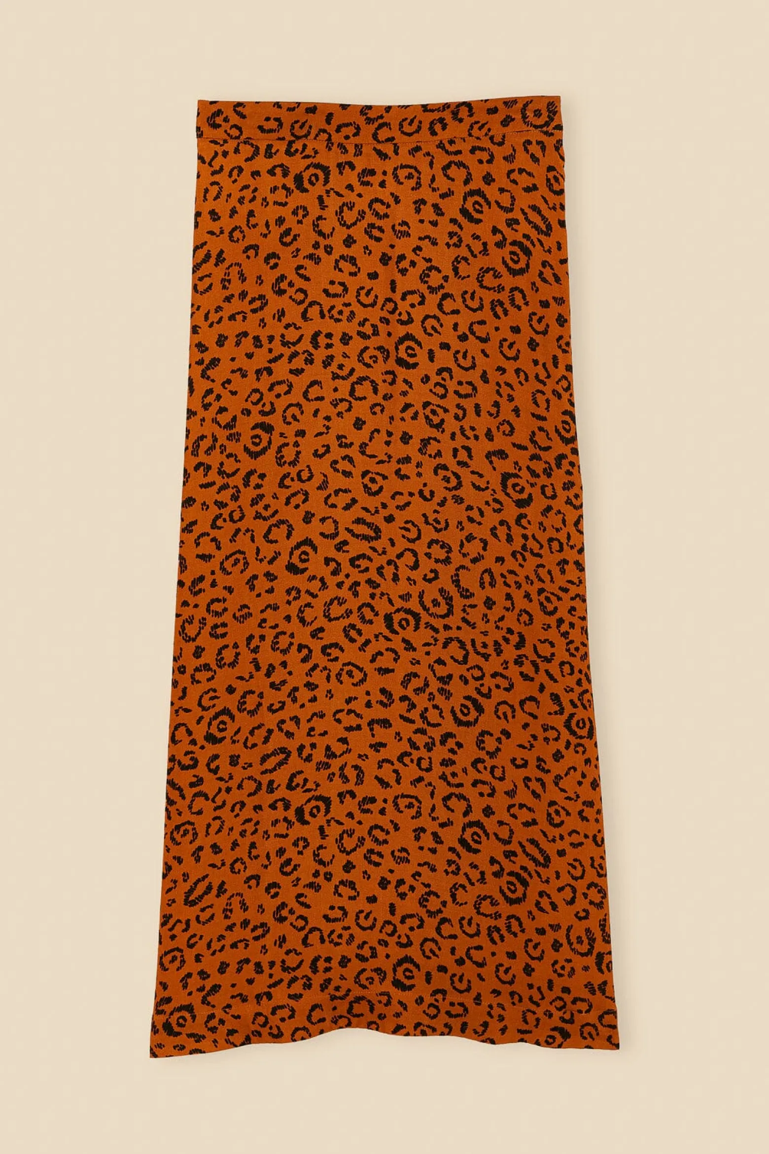 BLACK LEOPARDS TEXTURE MIDI SKIRT