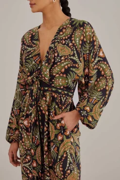  BLACK MARTINA SCARF V NECK JUMPSUIT