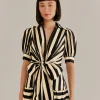  BLACK MIXED STRIPES SHORT SLEEVE MINI DRESS