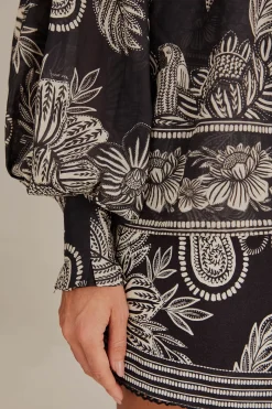  BLACK PAISLEY BLOOM BLOUSE