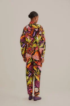 BLACK PSYCHEDELIC GARDEN JUMPSUIT