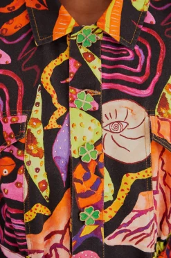 BLACK PSYCHEDELIC GARDEN JUMPSUIT