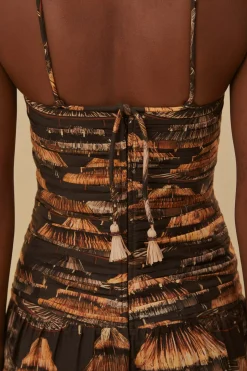 BROWN SHUHU MAXI DRESS SLEEVELESS
