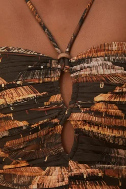 BROWN SHUHU MAXI DRESS SLEEVELESS