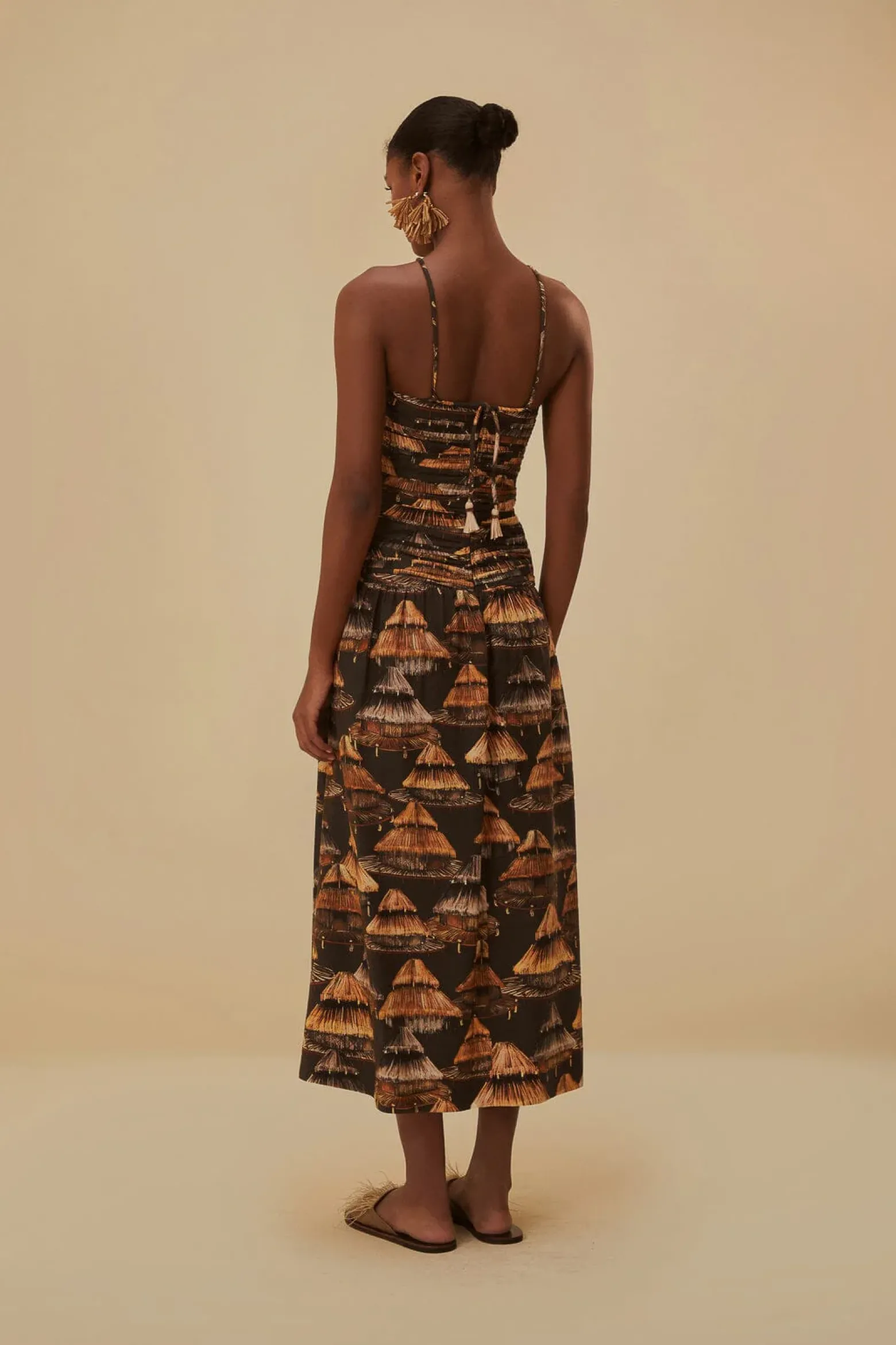 BROWN SHUHU MAXI DRESS SLEEVELESS