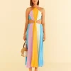  COLOR BLOCKING SLEEVELESS MAXI DRESS