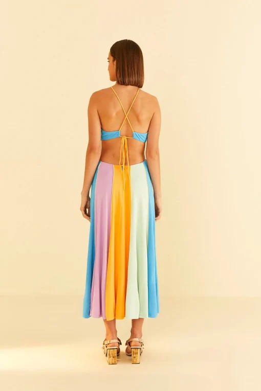  COLOR BLOCKING SLEEVELESS MAXI DRESS