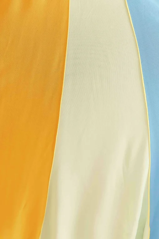  COLOR BLOCKING SLEEVELESS MAXI DRESS