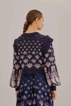  DARK BLUE AINIKA MARTINA KNIT SWEATER