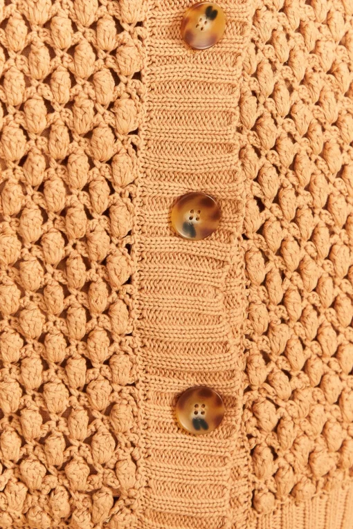  DARK SAND HANDMADE DOTS CARDIGAN