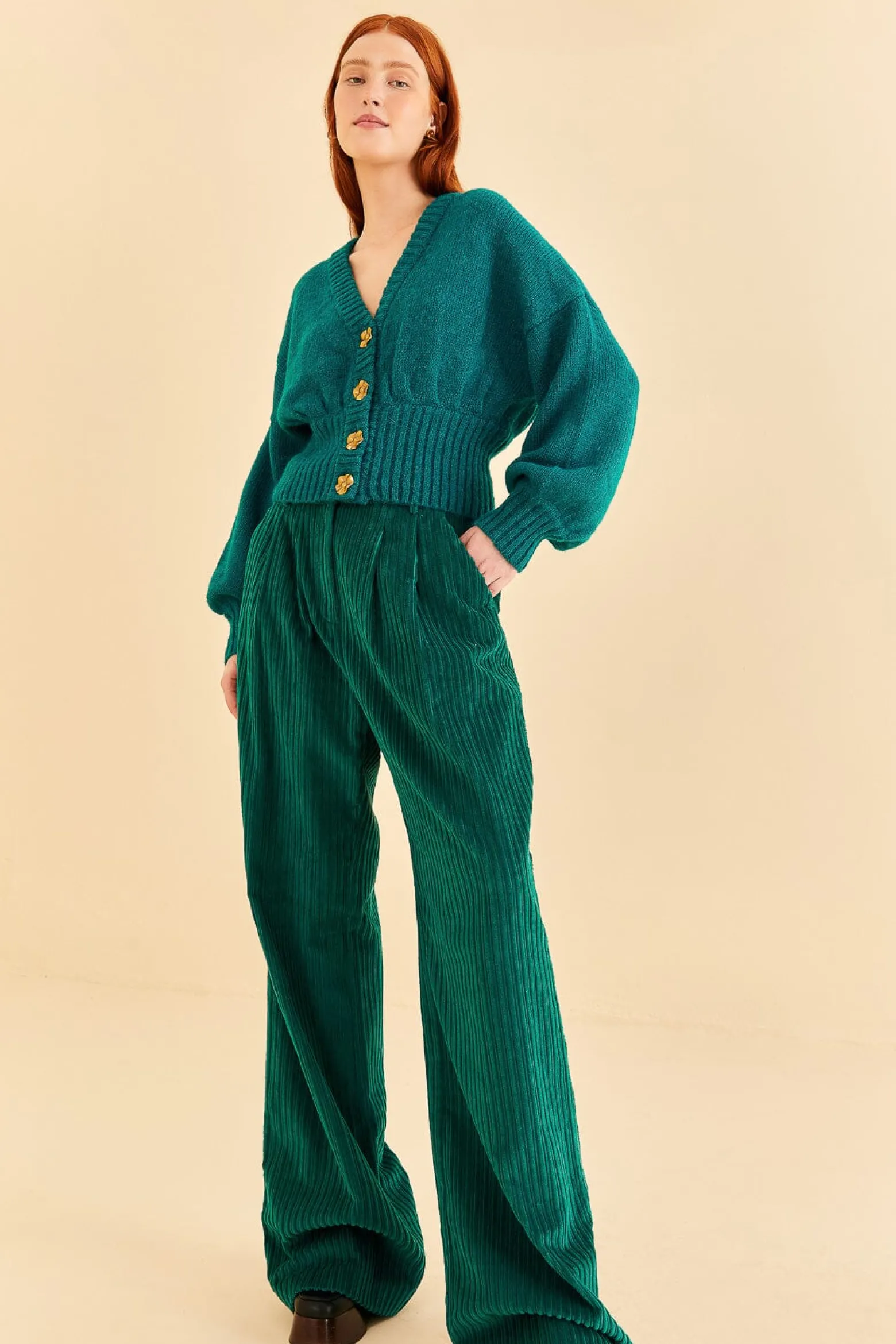 EMERALD CORDUROY PANTS