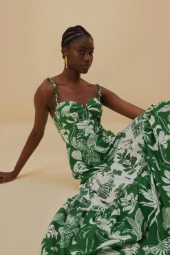  FOREST SOUL MIX MIDI DRESS