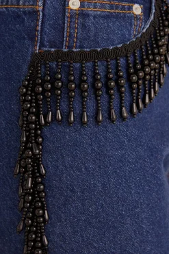 FRINGES BEADS WIDE PANTS