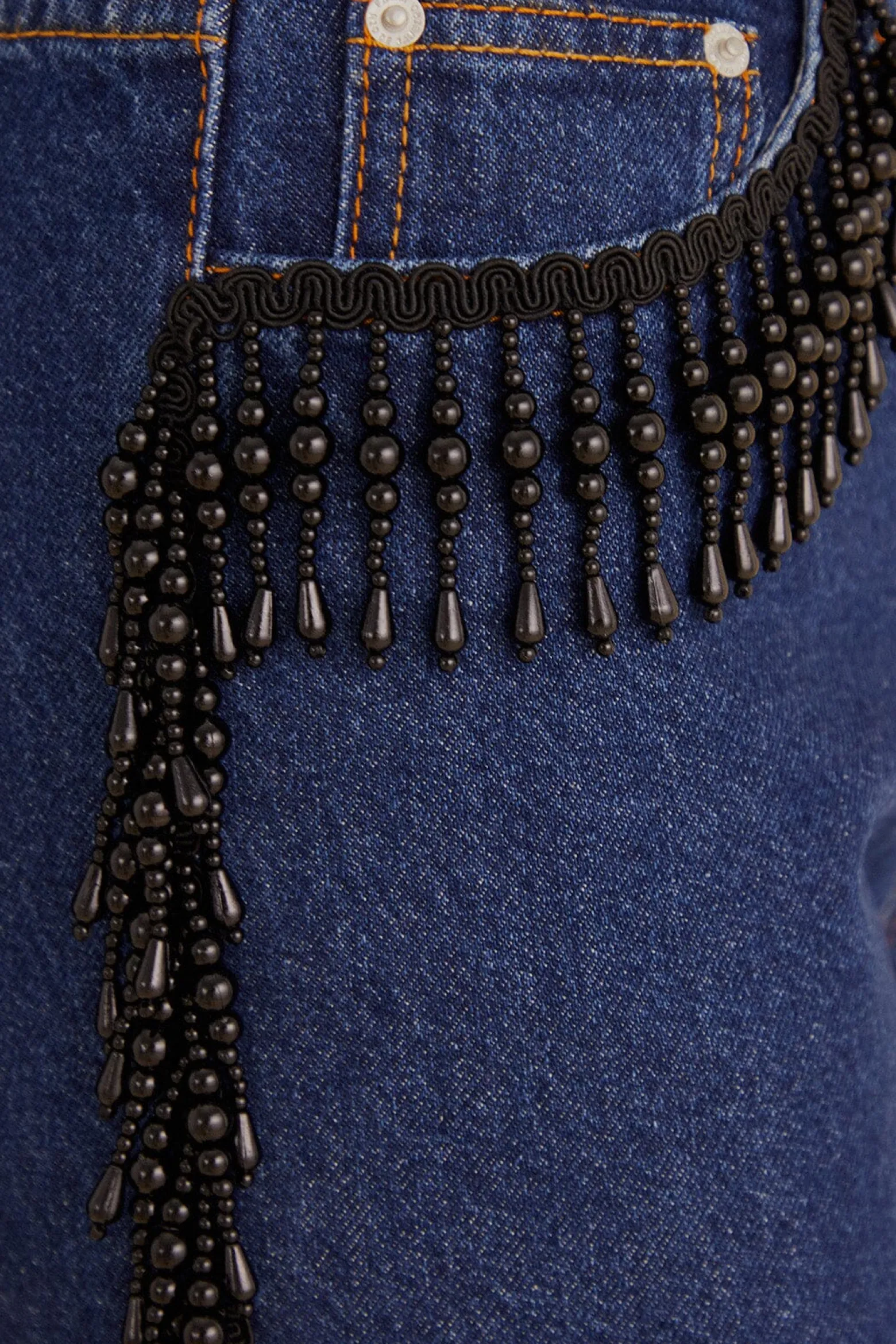 FRINGES BEADS WIDE PANTS