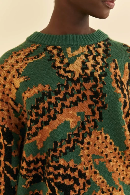  GREEN CROCO KNIT SWEATER