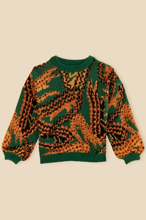  GREEN CROCO KNIT SWEATER
