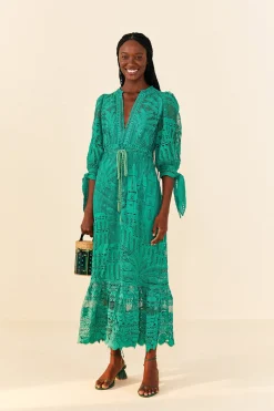 GREEN MORADA BOA GUIPURE DRESS