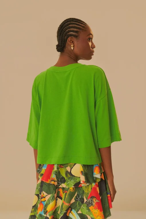 GREEN THE EYE OF THE FOREST ORGANIC COTTON T-SHIRT