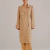  KHAKI PINEAPPLE COTTON EYELET TRENCH COAT