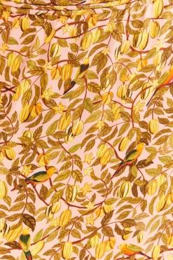 LIGHT PINK STAR FRUIT MIDI SKIRT