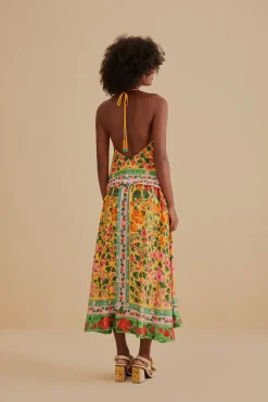 LIGHT YELLOW HEART IVY MIDI SKIRT