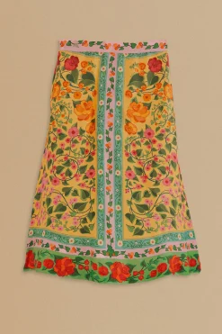 LIGHT YELLOW HEART IVY MIDI SKIRT