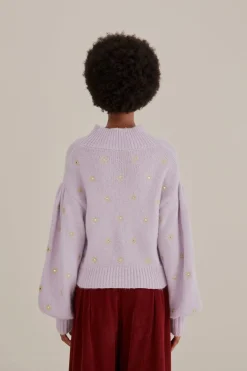 MIRROR EMBROIDERED KNIT SWEATER