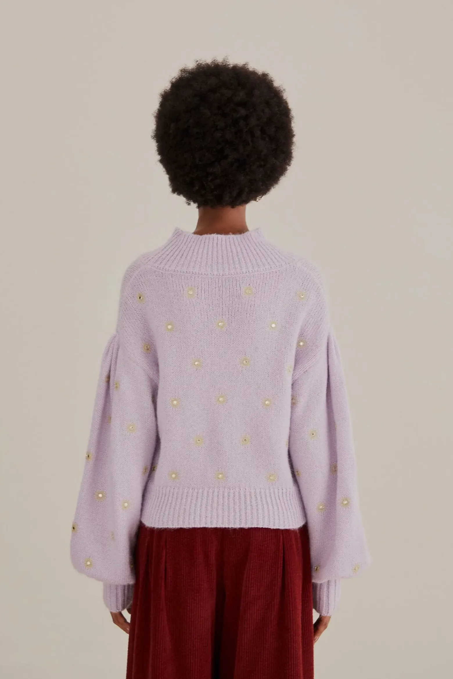 MIRROR EMBROIDERED KNIT SWEATER