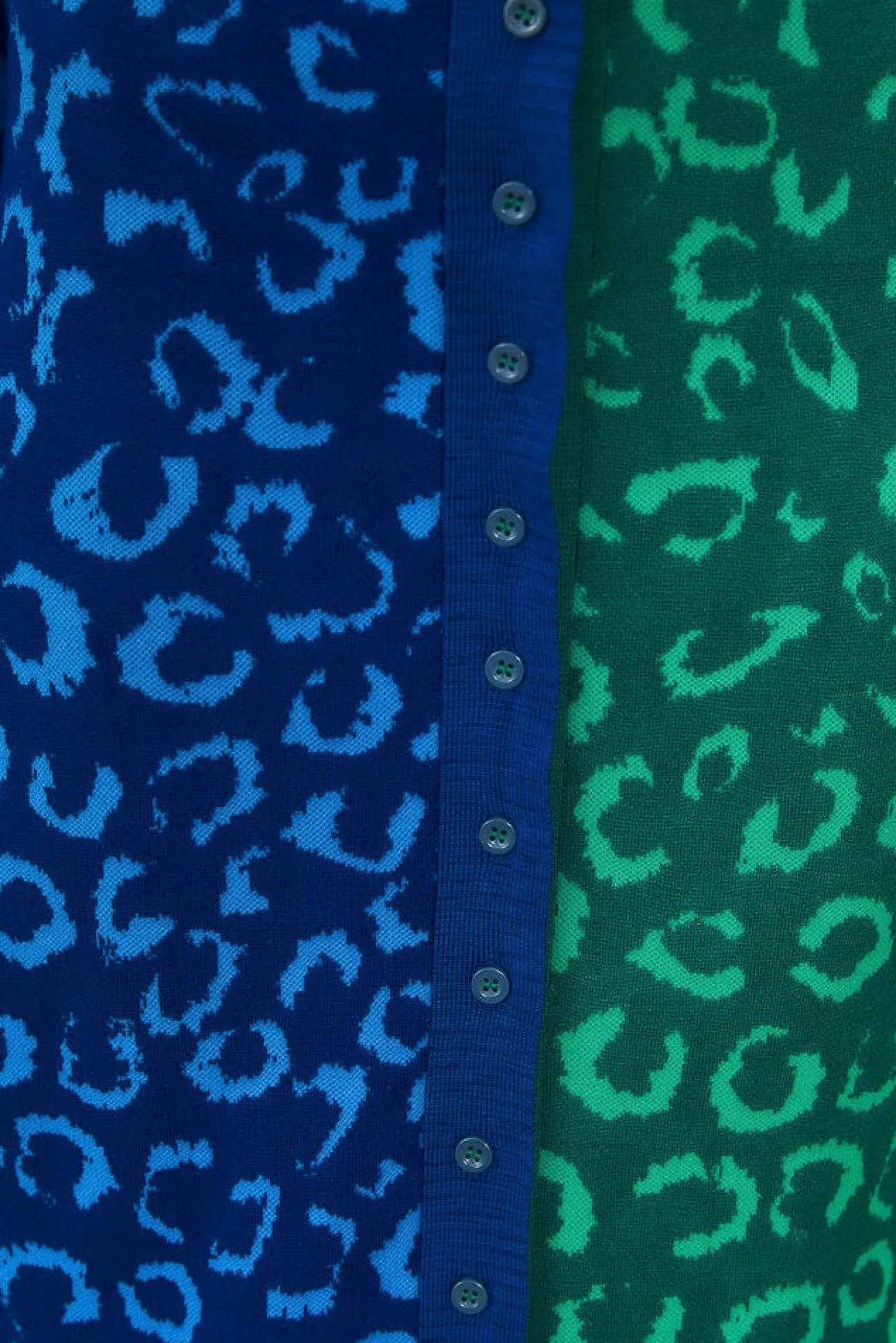 MIXED LEOPARDS KNIT MIDI CARDIGAN DRESS