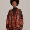  MIXED TAPESTRY PRINTS KNIT CARDIGAN