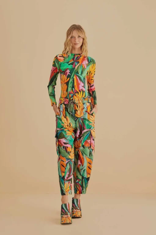  MULTICOLOR BANANA FOLIAGE PANTS