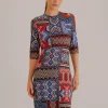  MULTICOLOR RAUTI SHORT SLEEVE MIDI DRESS