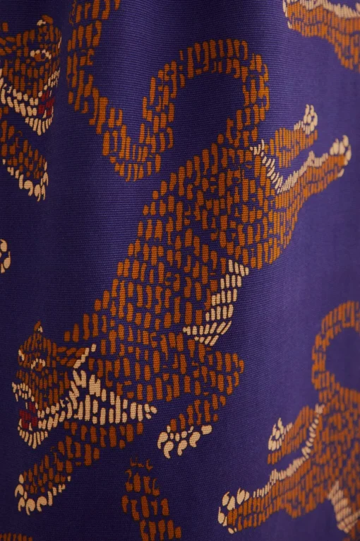  NAVY BLUE LEOPARDS TAILORED PANTS