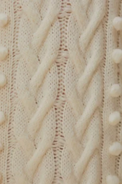  OFF-WHITE BRAIDED MIDI SWEATER DRESS