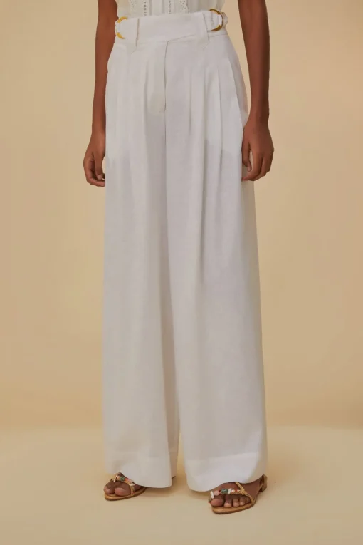  OFF-WHITE LINEN LOW WAIST PANTS