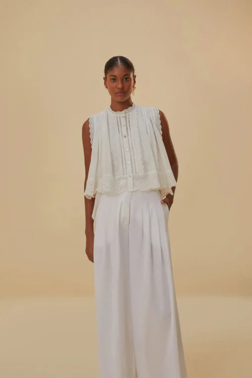  OFF-WHITE LINEN LOW WAIST PANTS
