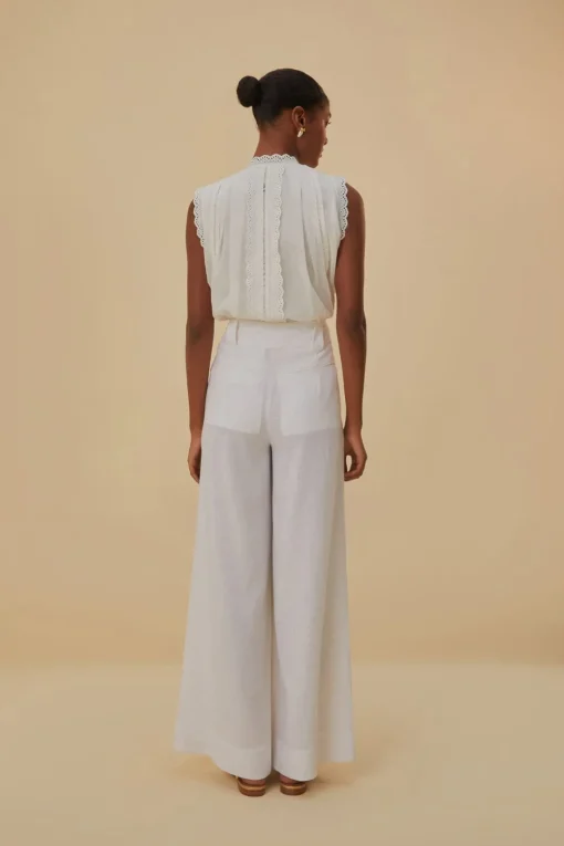  OFF-WHITE LINEN LOW WAIST PANTS