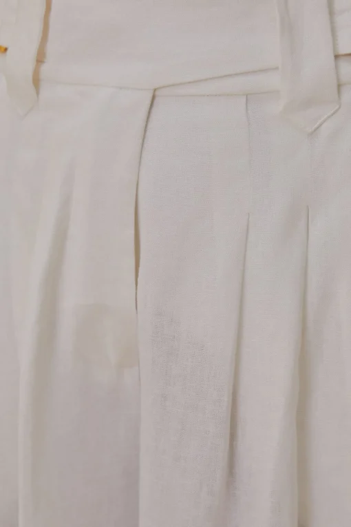  OFF-WHITE LINEN LOW WAIST PANTS