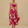  OFF-WHITE PAINTED HEARTS MIDI SKIRT