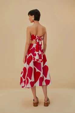 OFF-WHITE PAINTED HEARTS MIDI SKIRT