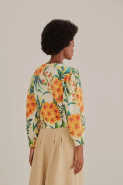  OFF-WHITE PINEAPPLE BLOOM KNIT CARDIGAN